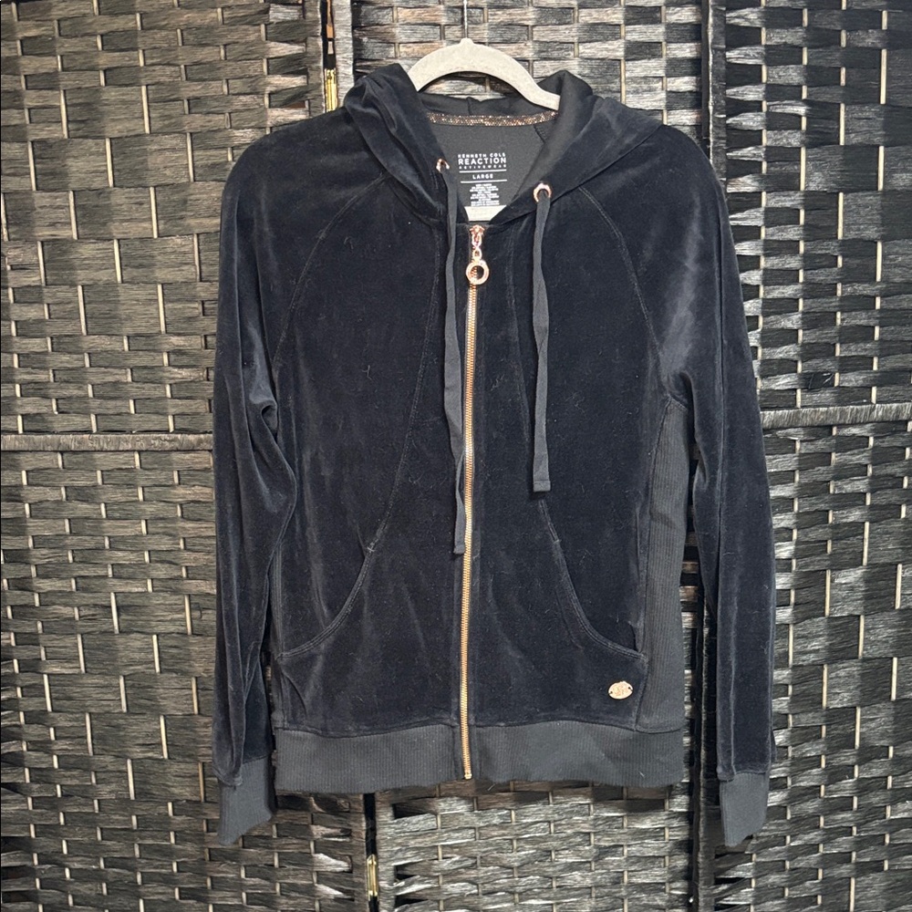 Kenneth Cole Reaction Black Velour Jacket